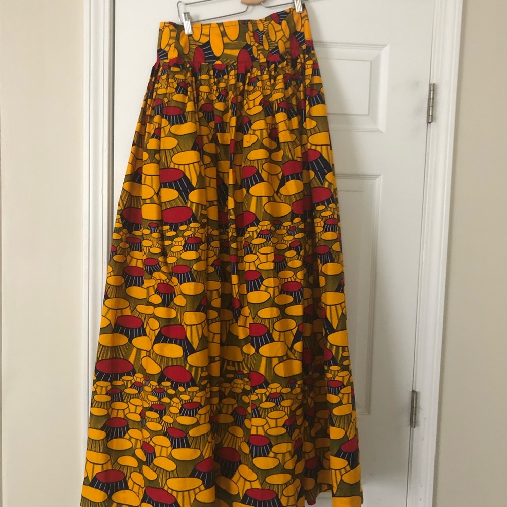 Custom made Ankara high waist maxi skirt